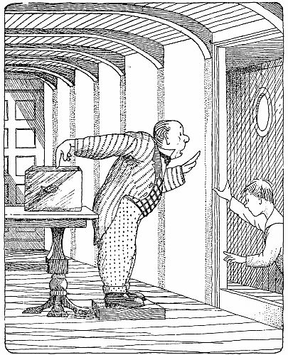 doctor talking to boy and pointing to fishbowl