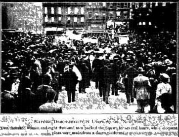 SUFFRAGE DEMONSTRATION IN UNION SQUARE, NEW YORK SUFFRAGE DEMONSTRATION IN UNION SQUARE, NEW YORK