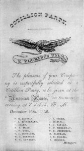 INVITATION TO A SPRINGFIELD COTILLION PARTY OF WHICH