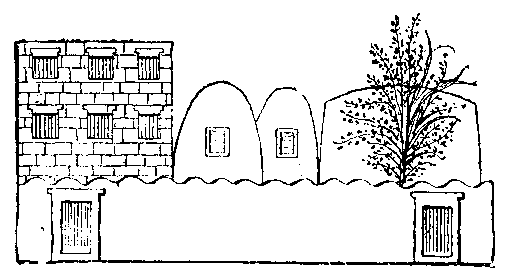 Fig 11.--View of mansion from the tomb of Anna, Eighteenth Dynasty. 