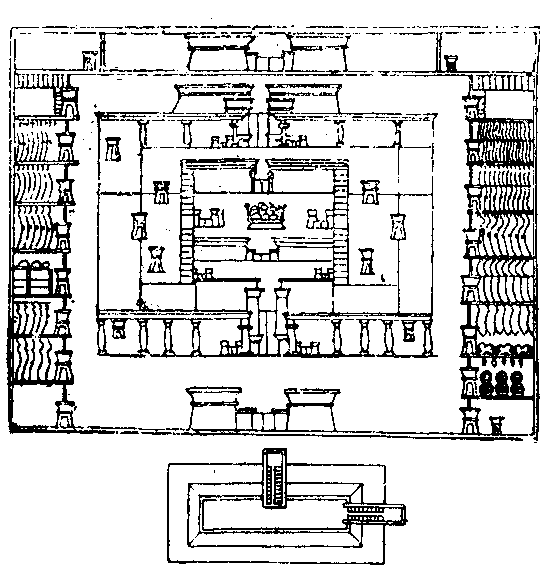 Fig 16.--Part of the palace of Aï, from tomb-painting, Eighteenth Dynasty, El Amarna. 
