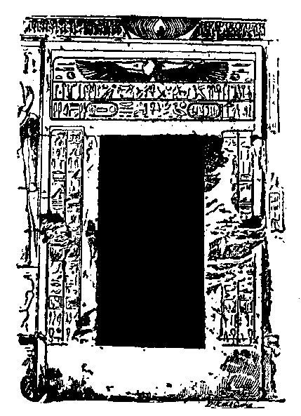 Fig 54.--Niche and doorway in temple of Seti I. at Abydos. 