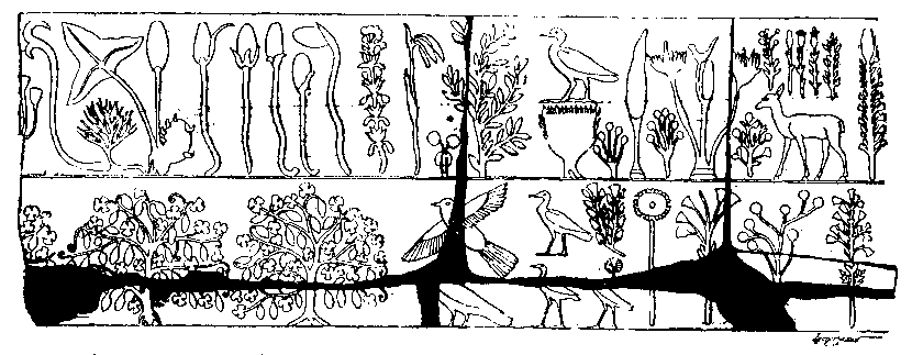 Fig 103.--Dado decoration, hall of Thothmes III., Karnak. 