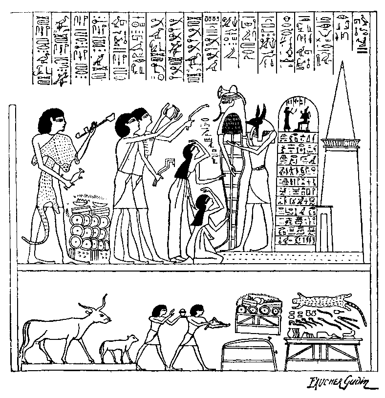 Fig 163.--Vignette from The Book of the Dead, from the papyrus of Hûnefer. 