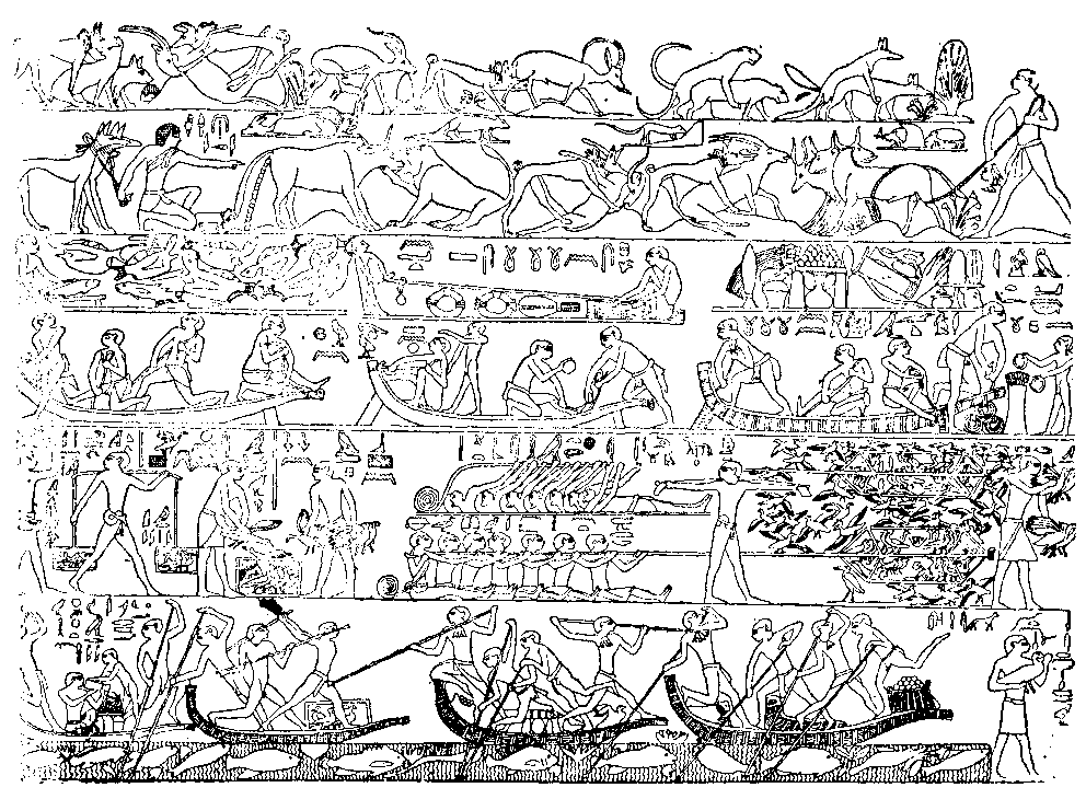 Fig 176.--Scene from Mastaba of Ptahhotep, Fifth Dynasty. 