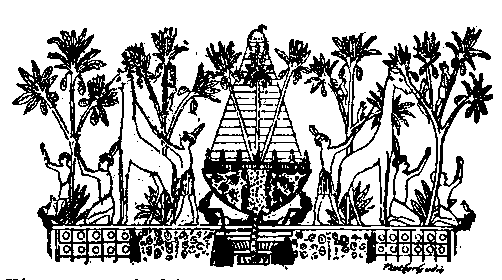 Fig 292.--Gold centre-piece of Amenhotep III. Wall-painting, Eighteenth Dynasty. 