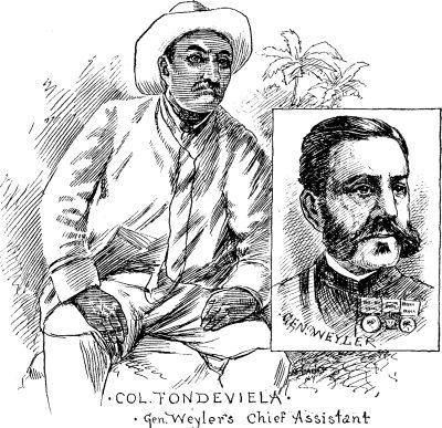GEN. WEYLER and COL. FONDEVIELLA, Gen. Weyler's Chief Assistant.