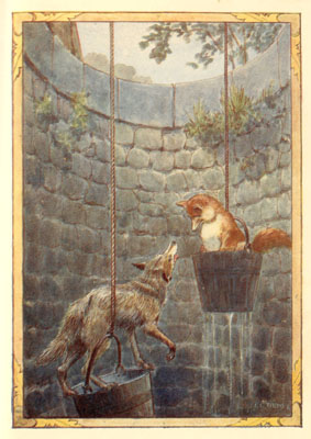 Descended by his greater weight. Descended by his greater weight.