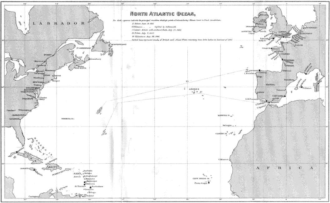 Map of the North Atlantic