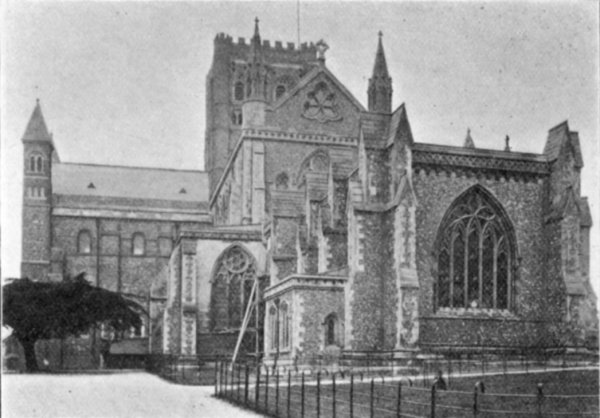 THE LADY CHAPEL, CHOIR AND TRANSEPT FROM THE SOUTH-EAST.