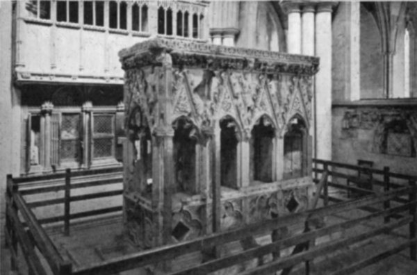 PEDESTAL OF ST. ALBAN'S SHRINE.