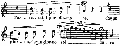 Passasti al par d'amore, che un giorno, che un giorno sol durò Passasti al par d'amore, che un giorno, che un giorno sol durò
