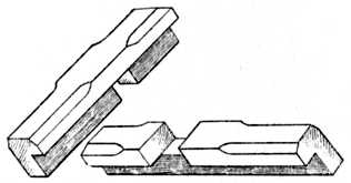 Fig. 61 (B).—Halved Joint of Oxford     Frame with front edges champered.