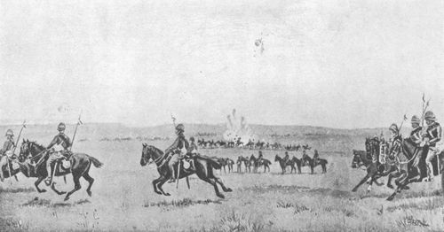 Boer Shell Bursting Among The Lancers At Rietfontein.