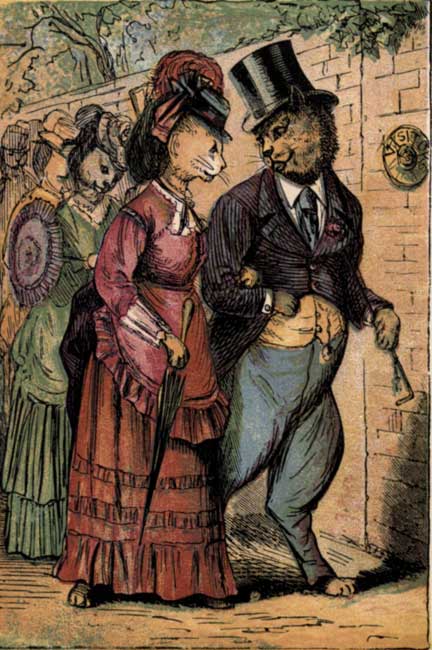 Mr. Velvet-Purr and other visitors arrive at Miss Tabitha's.