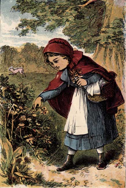 Little Red Riding-Hood loiters by the way.