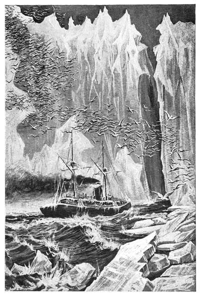 I SIGNALLED THE ENGINEER FULL SPEED AHEAD, AND IN A SHORT TIME WE CROSSED THE ICE-FOOT AND ENTERED THE CHASM.