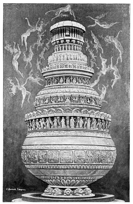 THE THRONE OF THE GODS WAS INDEED THE GOLDEN HEART OF ATVATABAR, THE TRIUNE SYMBOL OF BODY, MIND AND SPIRIT.