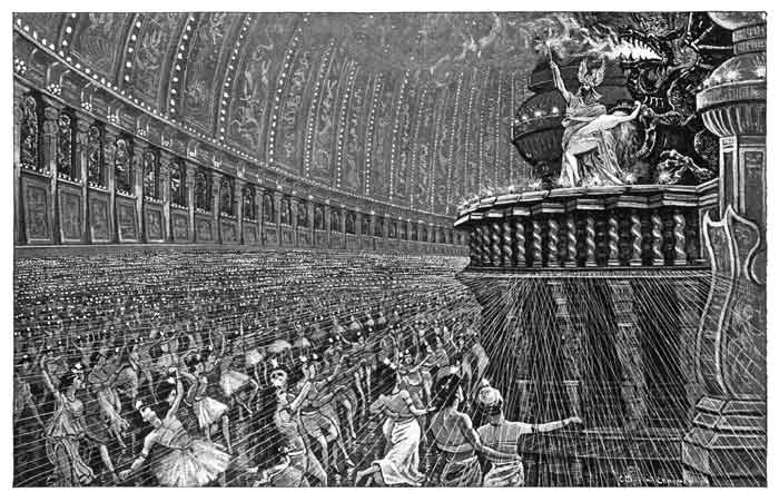 HEAVENS AND EARTH! HE WAS HOLDING LYONE IN HIS ARMS, ALIVE FROM THE LIVING BATTERY! LYONE, THE PEERLESS SOUL OF SOULS, ALIVE ONCE MORE AND TRIUMPHANT OVER DEATH.