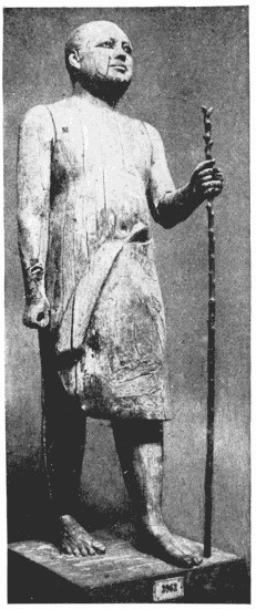 THE WOODEN MAN Gizeh Museum, near Cairo.—According to the chronological table of Marlette, this statue is over 6000 years old.—From a photograph by Brugsch Bey THE WOODEN MAN Gizeh Museum, near Cairo.—According to the chronological table of Marlette, this statue is over 6000 years old.—From a photograph by Brugsch Bey