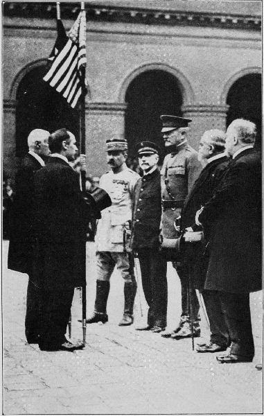 Copyright by the Committee on Public Information.  General Pershing in Paris, July, 1917.