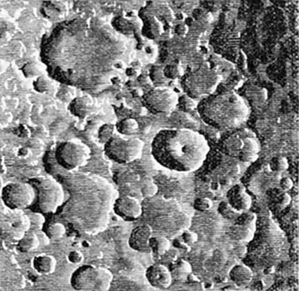 Fig. 4.  Tycho and his surroundings. (From a photograph of the moon taken by Mr. De la Rue, 1863.)