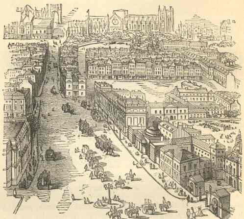 Whitehall, Horse Guards, Government Offices, &c. (Westminster Abbey and Houses of Parliament in the distance.)