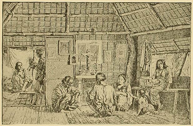 Interior of a Native Hut.