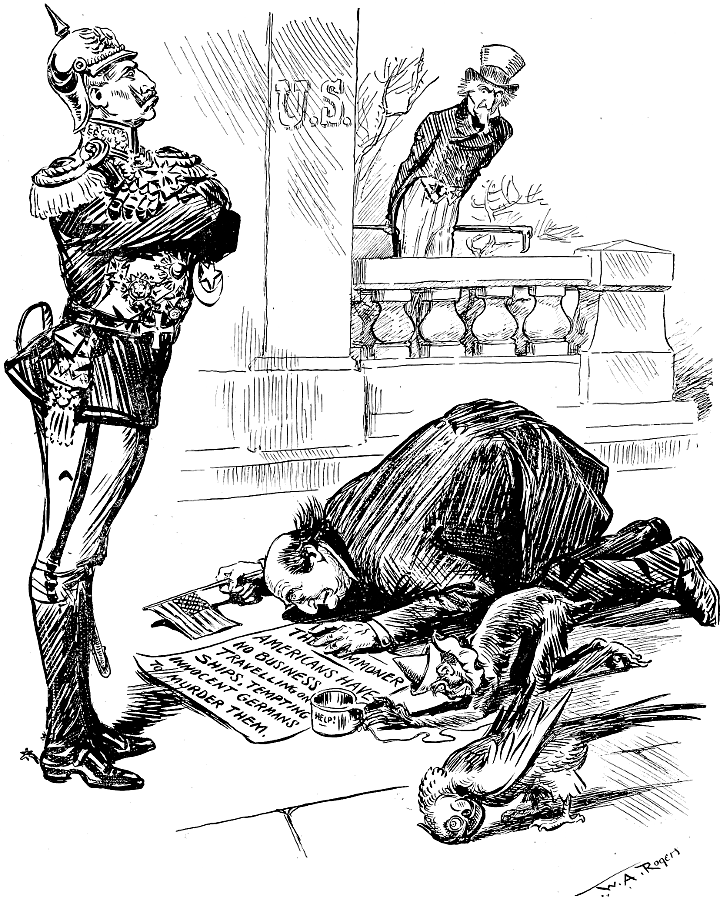 William Jennings Bryan, a monkey, and a parrot; groveling              to the Kaiser