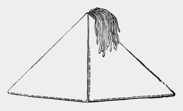 triangular hat with tassel