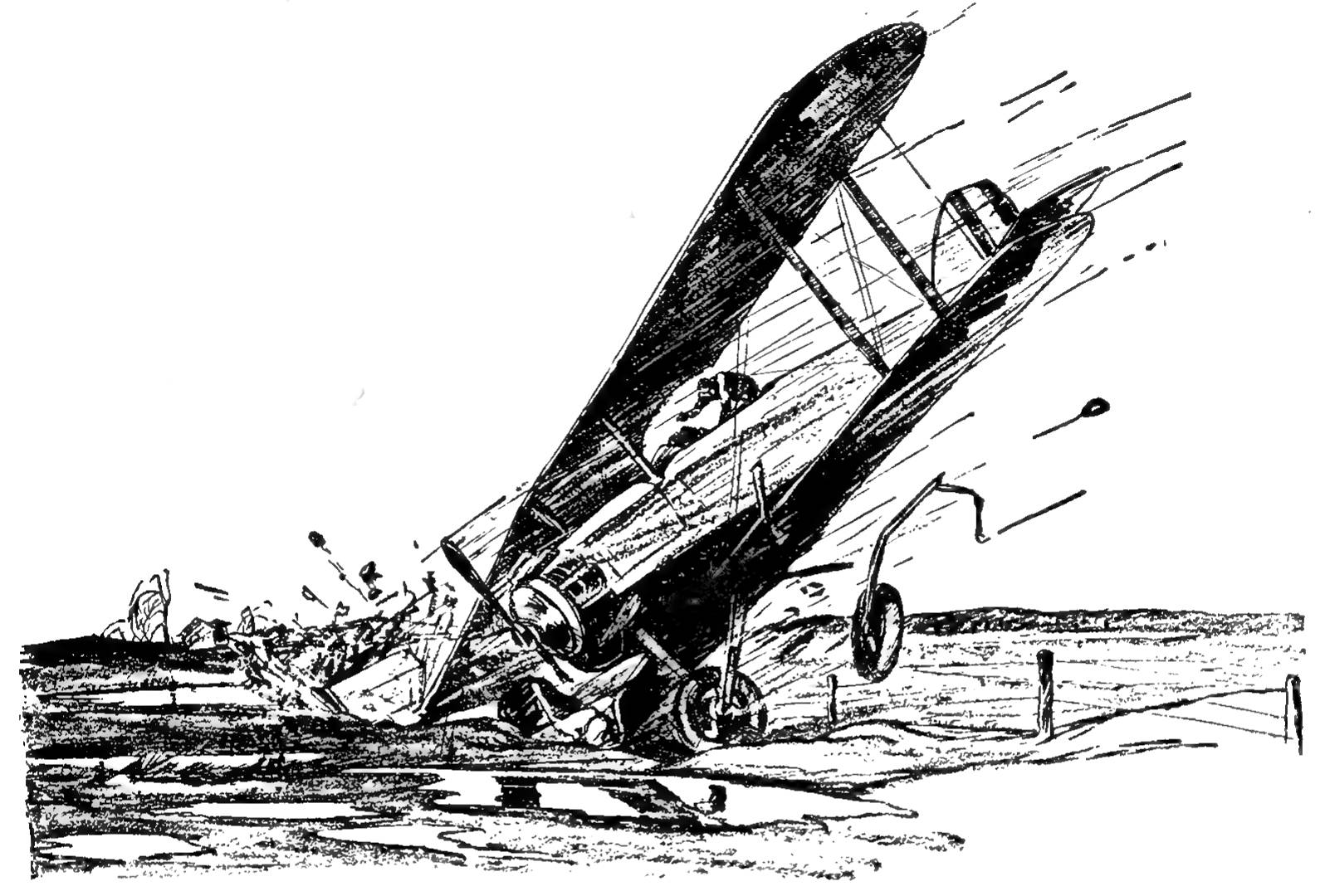 A plane crashing