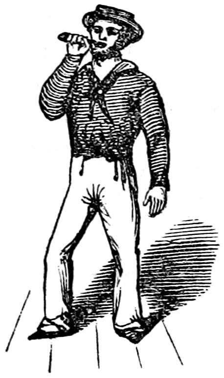 Ornamental: Seaman smoking or eating