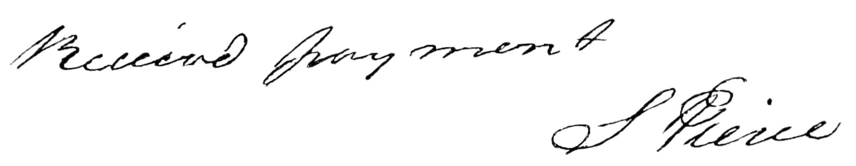 Handwritten inscription reading 'Received from mother' followed by a cursive signature, 'S. Price.'