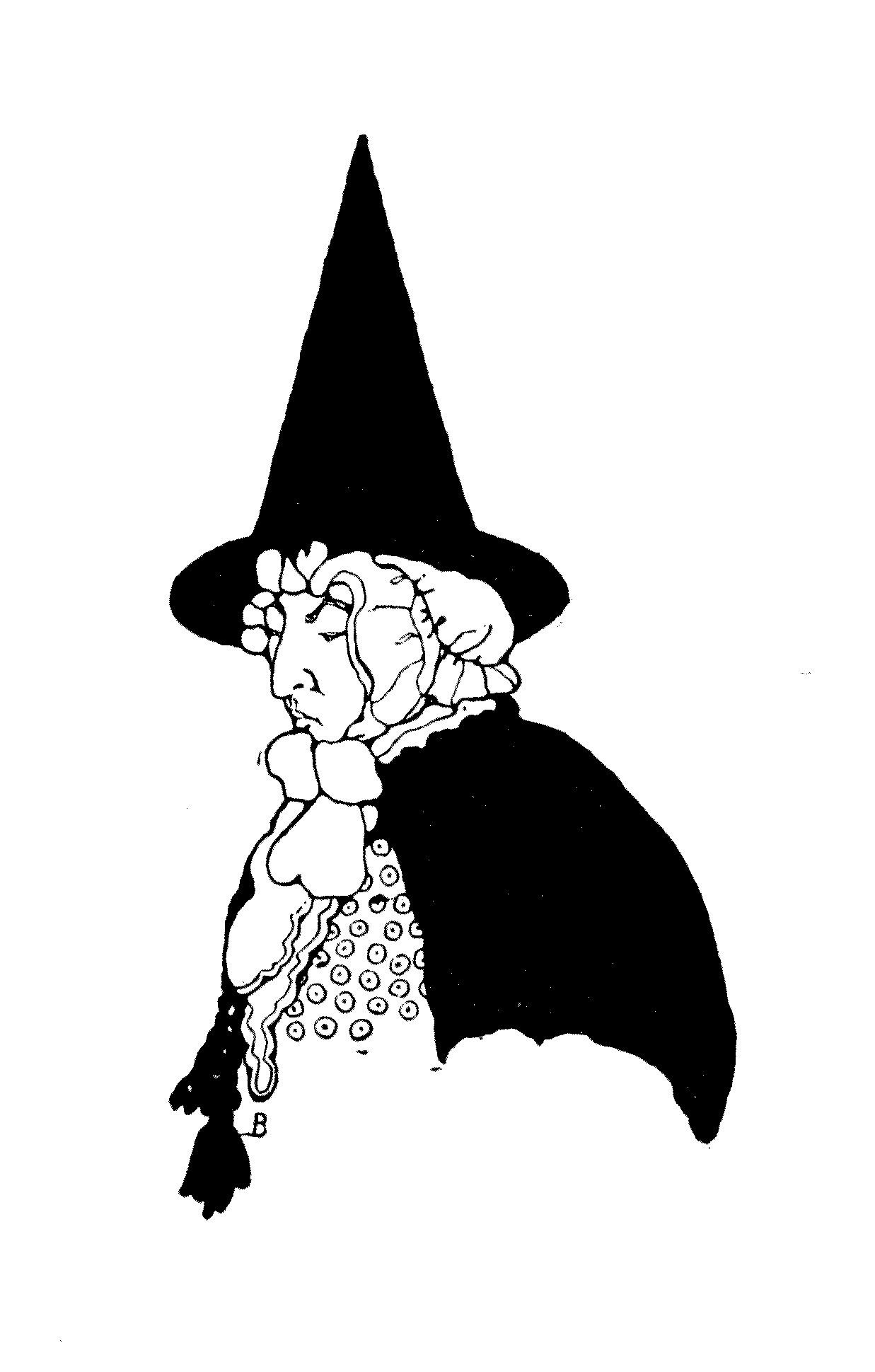 woman, wearing a pointed hat