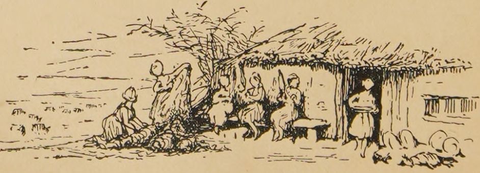 Shepherd lasses sat in the sun.