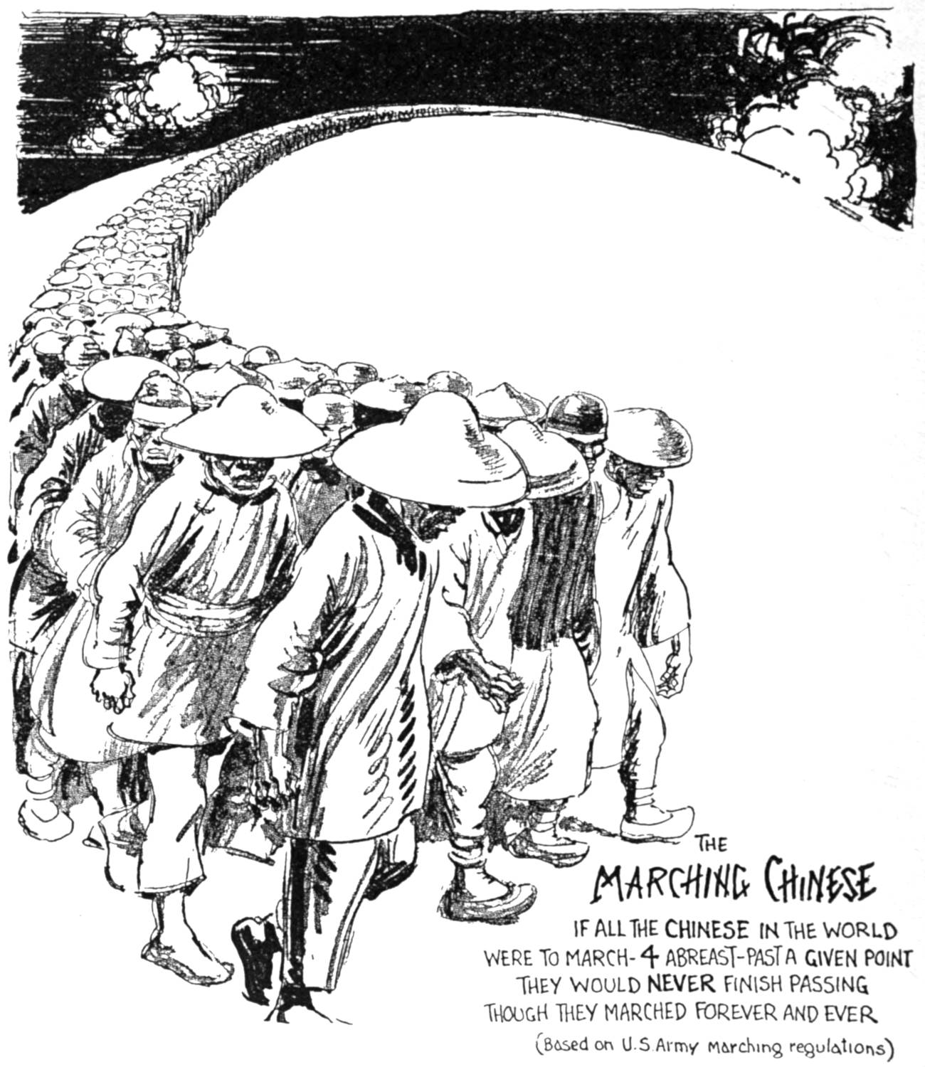 Many marching Chinese