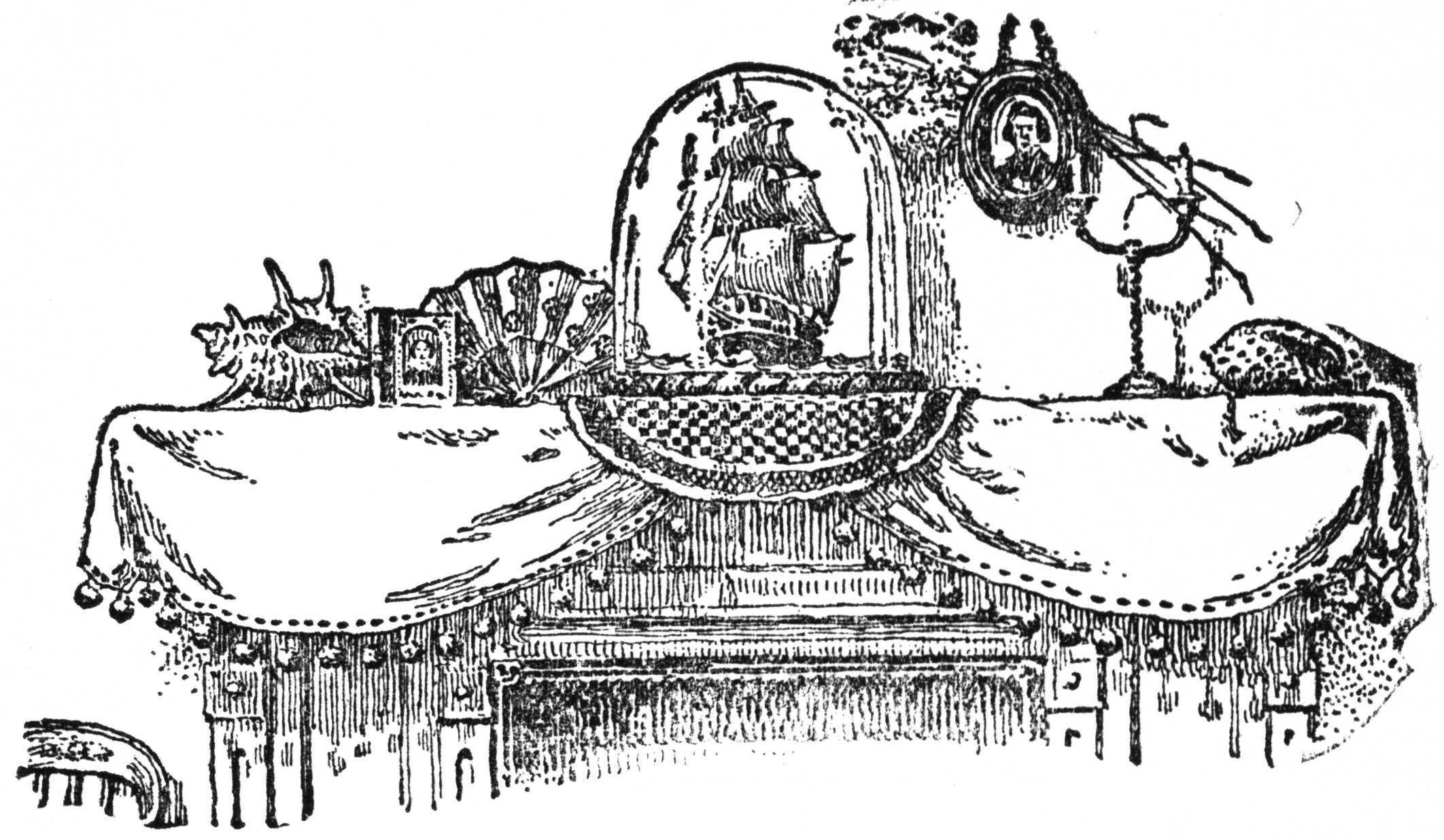 Ship model on mantlepiece