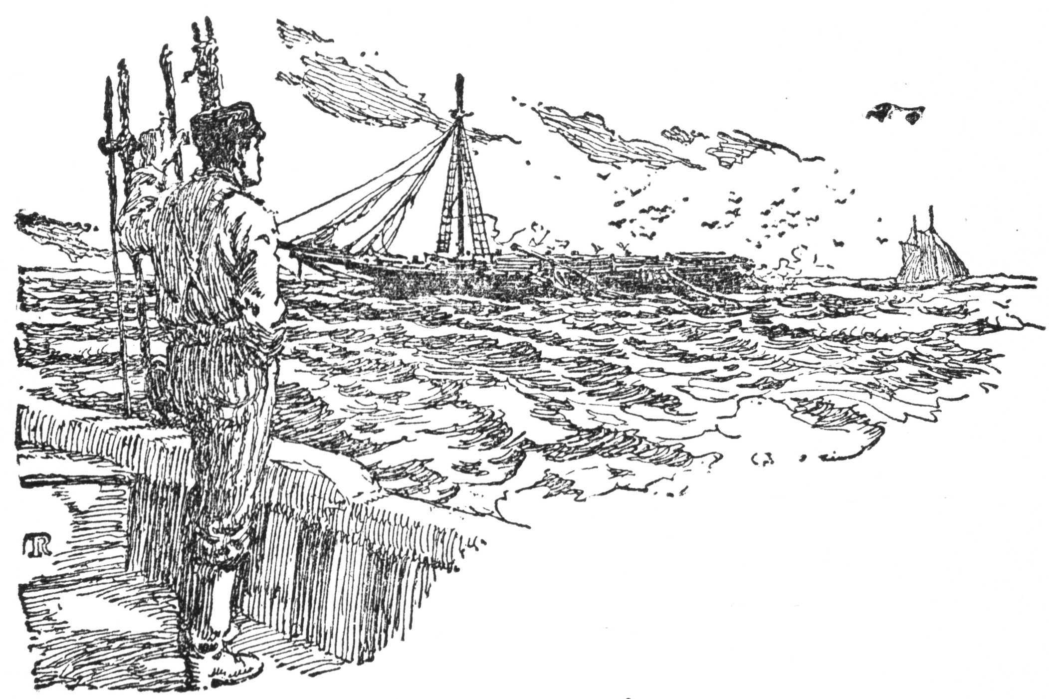 Looking from on ship to another