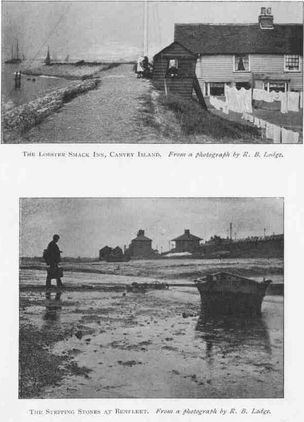 THE LOBSTER SMACK INN, CANVEY ISLAND. From a photograph by R. B. Lodge. THE STEPPING STONES AT BENFLEET. From a photograph by R. B. Lodge.