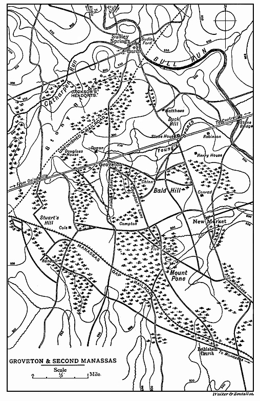 [Illustration: Map of
Groveton and Second Manassas]