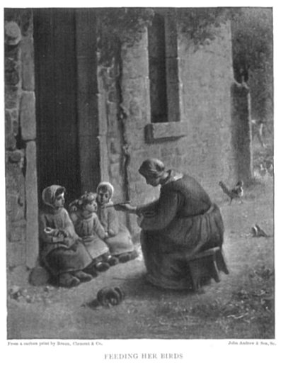 From a carbon print by Braun, Cl&eacute;ment & Co. John Andrew & Son, Sc. FEEDING HER BIRDS
