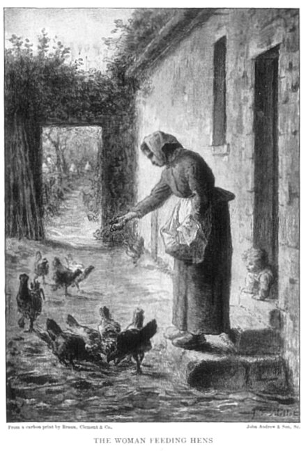 From a carbon print by Braun, Cl&eacute;ment & Co. John Andrew & Son, Sc. THE WOMAN FEEDING HENS
