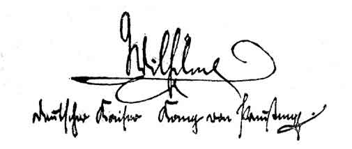 Kaiser's signature published in book sanctioned by him.
is the writing of an extremely erratic and nervous man.