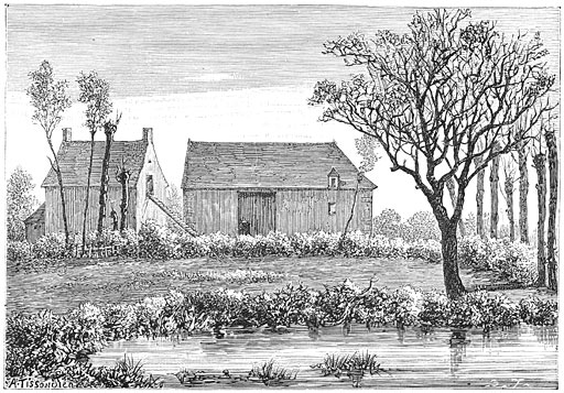 De boerderij des N&eacute;reaux, bij Ciron, waar de lijken van Sivel en Croc&eacute;-Spinelli werden nedergelegd.