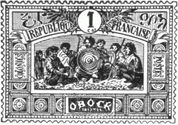 Stamp, "R&eacute;publique Fran&ccedil;aise Obock", 1 ct.