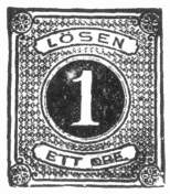 Stamp, "L&ouml;sen", 1 &oslash;re