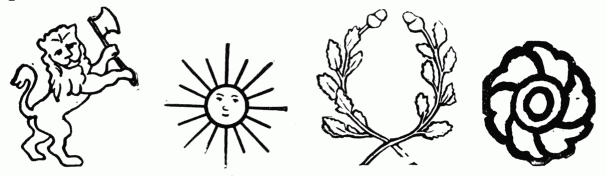 Watermark, Lion with Axe,
Sun, Wreath, Flower