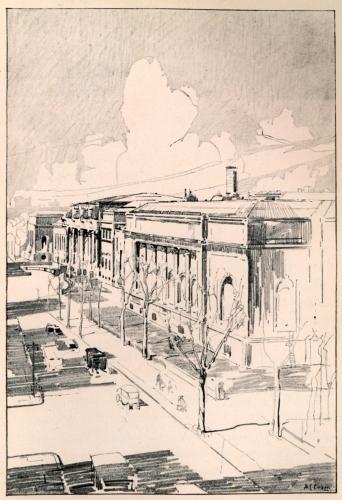THE METROPOLITAN MUSEUM OF ART, ON THE SITE OF WHAT WAS
ONCE THE DEER PARK, HAD ITS ORIGIN IN A MEETING OF THE ART COMMITTEE OF
THE UNION LEAGUE CLUB IN NOVEMBER, 1869