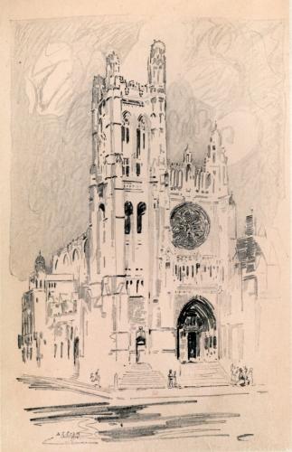 MASSIVE AND SPLENDIDLY GOTHIC IS ST. THOMAS'S. THE
CHURCH DATES FROM 1825. IN 1867 THE PRESENT SITE WAS SECURED, AND THE
BROWN-STONE EDIFICE OF THE EARLY SEVENTIES WAS FOR NEARLY TWO
GENERATIONS THE ULTRA-FASHIONABLE EPISCOPAL CHURCH OF THE CITY