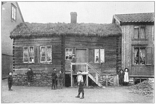 Oud houten huis in Troms&ouml;.